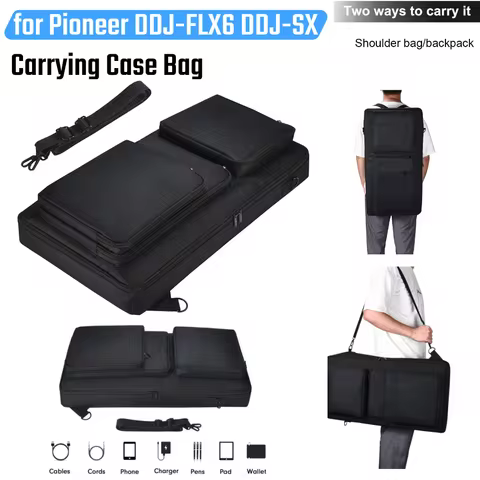 Travelling Case Anti-Scratch Organizer Bag Adjustable Shoulder Strap High Capacity for Pioneer DDJ-F