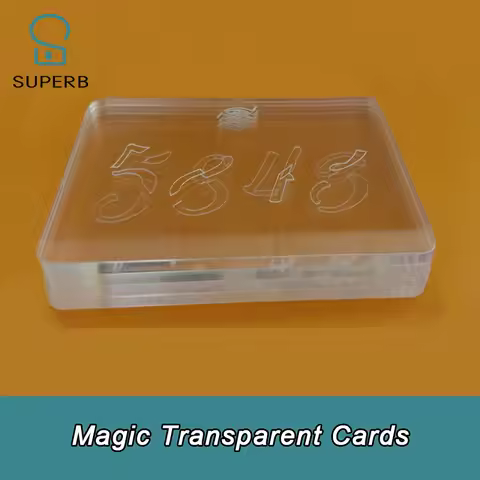 Superb escape room props Magic Transparent 4 card and pile cards up to get password Acrylic Magic ca