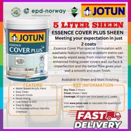 🔥🔥 JOTUN 5 LITER COVER PLUS SHEEN  INTERIOR  WALL PAINT / CAT DINDING DALAM RUMAH KILAT/ WASHABLE PA