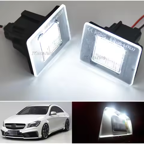 2Pcs LED License Number Plate Light Fit For Mercedes Benz W218 W117 W176 W156 W166 R172 X166 GL CLA 