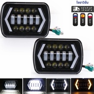 90W 7x6 5X7" กันน้ํา LED ไฟหน้าสีขาว DRL Amber TURN สัญญาณสําหรับ JEEP YJ Cherokee XJ รถบรรทุก H4 สแ