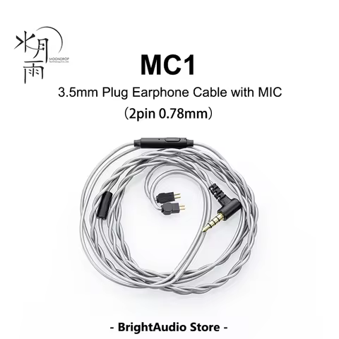 MOONDROP MC1 / MC2 / CDSP Upgrade Earphone Cable 3.5mm/USB-C plug with MIC for 0.78mm 2pin Connector