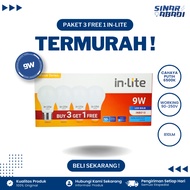 3 FREE 1 Inlite LED Value 9W INB010 E27 6500K (White)