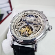 (COD) Jam Tangan Pria Original TEVISE BLS Automatic Otomatis Mechanical Mekanik Skeleton Tourbillon Silver Anti Air Water Resist