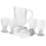 089Kc Set Of Clear Water In The Shape Of VICENZA Pineapple Fruit And Glass With 1.2 Liter Vol Pitche