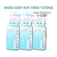 Combo Giấy Ăn Rút Treo Tường Mylan Khăn Giấy Ăn 4 Lớp Tiện Lợi Sang Trọng Tặng Kèm Móc Treo