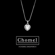 Chomel Original Design Silver Necklace Diamond Heart Snake Bone Lockbone Chain Fashion Jewelry for W