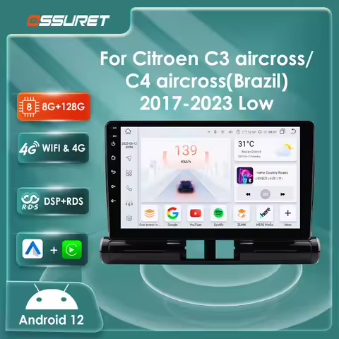 Android Auto Car radio For Citroen C3/C3 aircross 2017-2023 C4/C4 Aircross multimedia player 4G Auto