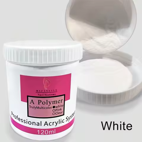 120ml White Pink Clear Acrylic Powder -4.23oz Professional Acrylic Nail Powder Polymer Powder for Ac