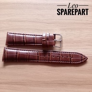 Brown leather watch strap / 21mm