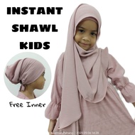 INSTANT SHAWL JESNITA WITH INNER KIDS TUDUNG SI COMEL CEY CREPE BUDAK ANAK KANAK-KANAK