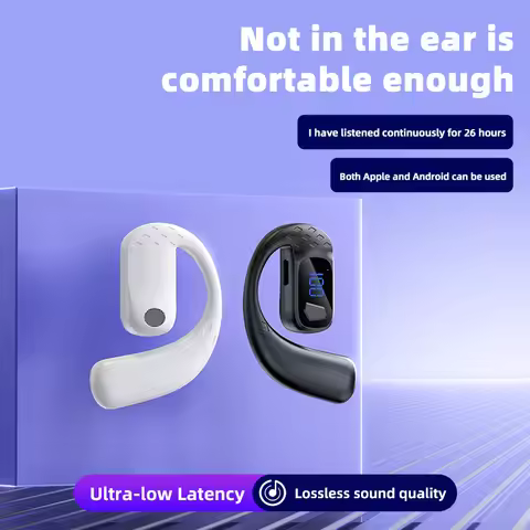 Earphones T30 Pro Bluetooth Earphones No In Ear OWS Single Ear Hanging Type Rotating Digital Display