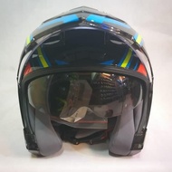 HELM INK T MAX MOTIF SERI 1 BLACK YELLOW FLUO RED FLUO