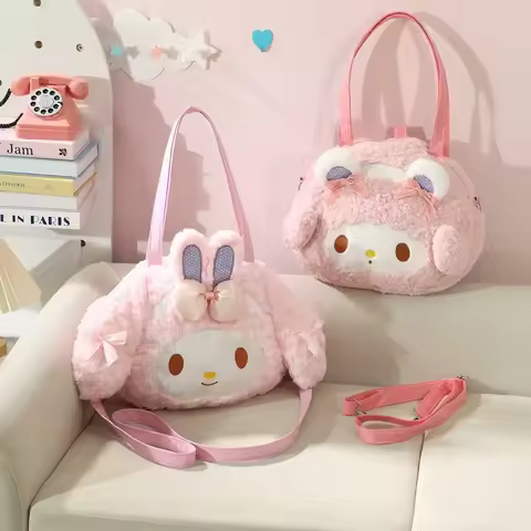 Sanrio Cinnamoroll Shoulder Bag Multipurpose Handbag Kawaii Backpack Messenger Bag Plush Bag My Melo