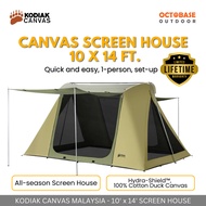 KODIAK CANVAS - SCREEN HOUSE 10'X14' CANVAS TENT WATERPROOF WINDPROOF HEAVY DUTY LONG-LASTING HYDRA-