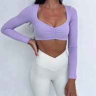 [Hot Sale 99+] European American Winter Slim-fit Long-sleeved Yoga Wear Blouse Outdoor Sports T-shir