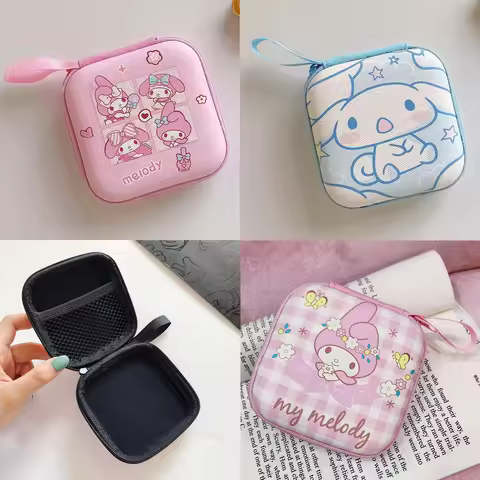 9.5x9.5cm EVA Zipper Bag Storage Case For Airpods U Disk Data Cable Bluetooth Headset Organizer Port