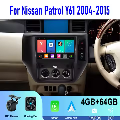 9'' For Nissan Patrol Y61 2004-2015 GU GU4-GU Wireless Apple CarPlay Android 13 Auto 4-64GB Car Radi