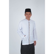 BEST DEALS SURABAYAOS17 - CLOTHES MEN'S WHITEkoko WITH COLOR THREAD MOTIF, BONUS MOERBA BOX ML XL