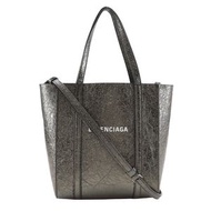 二手BALENCIAGA Everyday Tote XXS 手提包，配有雙向肩帶 (551815)，金屬皮革材質。可斜背、肩背或手提。可容納 A5 尺寸文件。女士款。