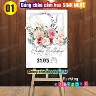 3D flower arrangement in box form for BIRTHDAY, HAPPY BIRTHDAY