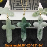 PIA Us gold 10k jade cross necklace