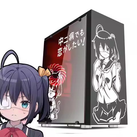 Takanashi Rikka Anime Stickers for Atx PC Case,Cartoon Decor Decals for Computer Chassis Skin,Waterp