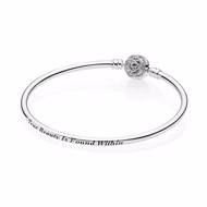 New 100% 925 Sterling Silver Bracelet Silver Diseny, Beauty&amp;The Beast Bangle Bracelet Fit European Charms Diy Jewelry