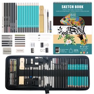 50-piece Sketch Pencil Tool Set Highlight Metal Pencil Carbon Pencil Drawing Art Sketch Pencil Set
