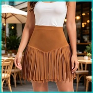 Stylish Cowgirl Fringe Skirt with Waist Detail - Perfect for Dance Parties