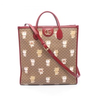 【二手】Gucci GUCCI 托特包 GUCCI x Doraemon GG Supreme 2WAY 654345ブラウン/RED/多色 PVC塗層帆布皮革 GUCCI x Fujiko-Pro 