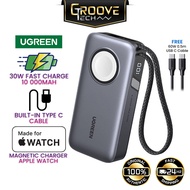 UGREEN 30W 10000mAh Powerbank Nexode Magnetic MFi Apple Watch Charger Built-in USB-C Cable PD Fast C