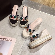 Straw Knitted Slides Low Socofy Shoes Women Fenty Beauty Jelly Flip Flops Women s Slippers 2019 Plat