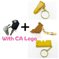 5P8500 8H5306 For Excavator Heavy Equipment Keychain F0002 Ignition Key with Bucket Key Chain