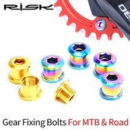 RISK MTB Road bicycle Crankset Chainring Bolts Nuts for BMX Fixed Gear Track single/double disc GR5(TC4) Titanium Alloy