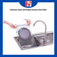 Stainless Steel 304 Rubber Drainer Dish Shelf