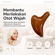 Ghua therapy facial massage tool SHA reduces wrinkles on the face with natural mahogany palajatan