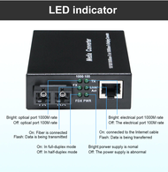 Gigabit Ethernet (สองหัว SC) Dual Fiber Media Converter 20 Km with a Built-in 1Gb Single-mode SC Tra