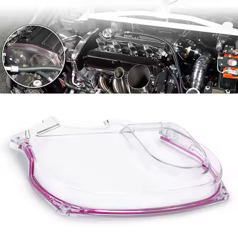 Clear Cam Gear Timing Belt Turbo Cam Pulley Cover For Mitsubishi Lancer Evolution EVO 9 IX MIVEC 4G6