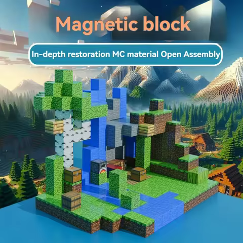 Magnetic Mine World Cube Building Blocks Magnet Word Set for Boys Girls Age 3+ DIY Model Kids Puzzle