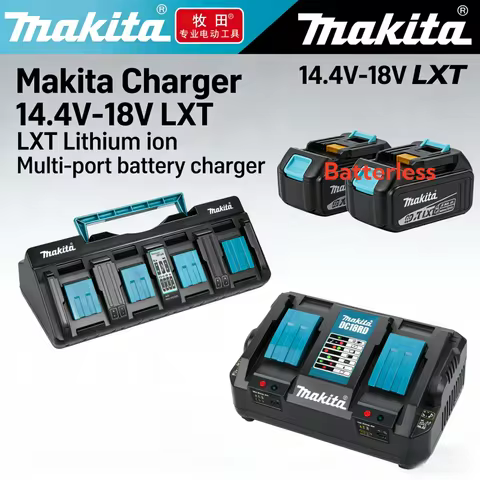Original Makita Double-Port Fast Charger for 18V 14.4V Lithium Battery, Makita 18V Battery with Char