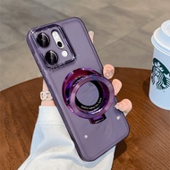 เคสสำหรับ OPPO Reno 14 Pro 14F 13 13F 4G 5G 2025เคสแม่เหล็กยึดโทรศัพท์แหวนใสสำหรับ Reno14 14Pro 13Pr