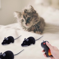 Wireless Electric RC Flocking Rat Toys Pet Cat Play Remote Control Mouse