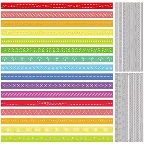 8 Styles Stitched Borders Cutting Dies Lace Flower Border Dies Stitched Rectangles Metal Die Cuts St