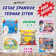 Print MMT Banner Tedhak Siten Square FREE Design Size 1x1m And 2x2m, Flexy 280 GSM Material - Asifba Art