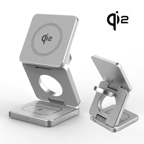 Qi2/Qi1 3 in 1 15W Magnetic Wireless Charger for Iphone 17 16 15 Fast Charging Folding for Apple Wat