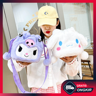 Gratis Ongkir - Shoulder Bag Motif Sanrio Lucu / Tas Bulu Tali Serut Anak / Tas Karakter Sanrio