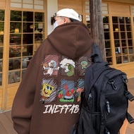 Anime SpongeBob SquarePants Co branded 8XL Plus Hoodie Suitable for Men and Women