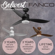 FANCO F-STAR DC Motor Ceiling Fan With LED- 3 Blades 36,46,52 inch - Matt White, Matt Black, Wood (CONTACT US FOR MORE)