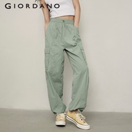 GIORDANO WOMEN 【Korea Collection】Women's Nylon Elastic Waist Cargo Pants 05415554 Giordano Pants